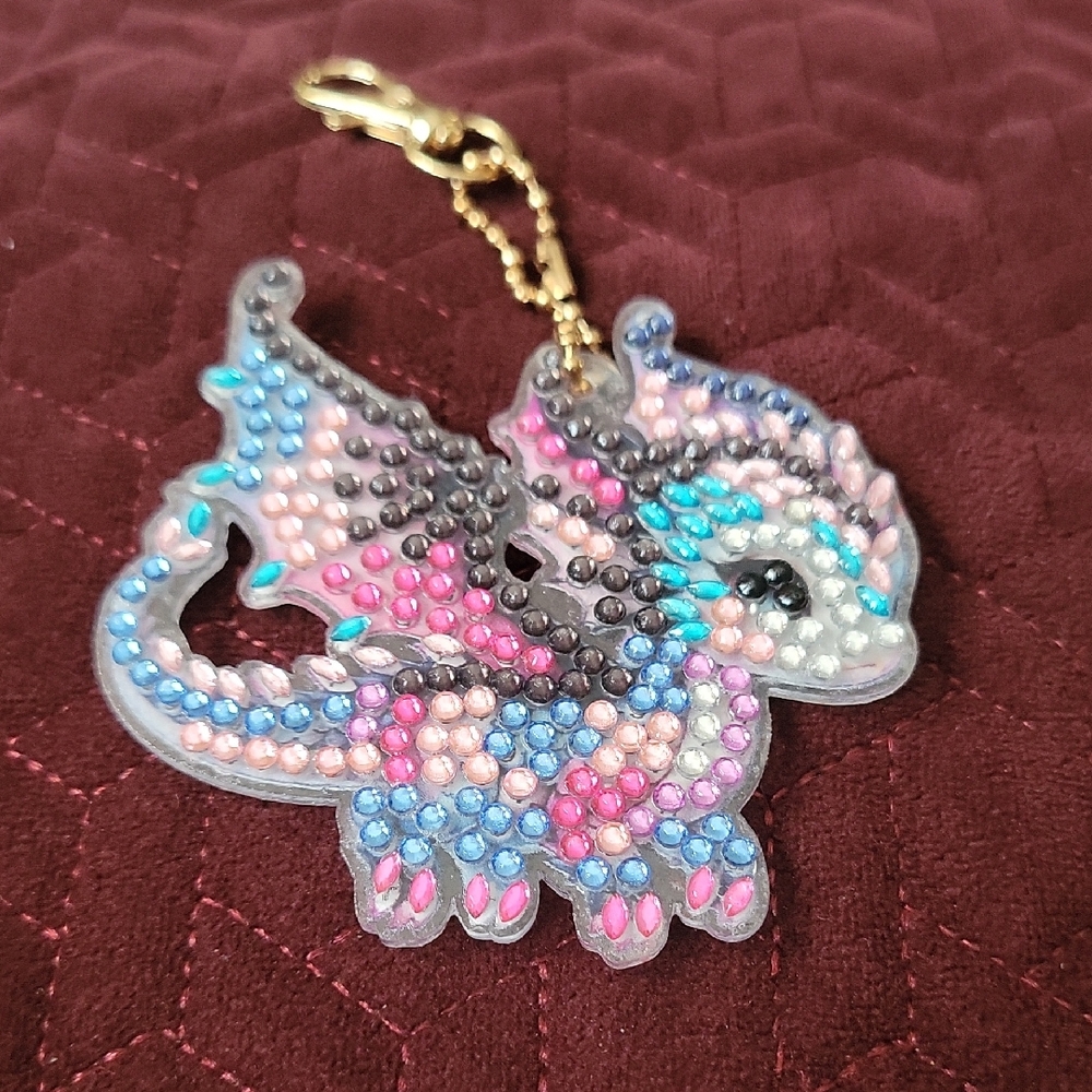 Whimsical Multicolor Dragon Keychain